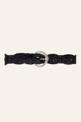 Wide Braided Belt Brew Black