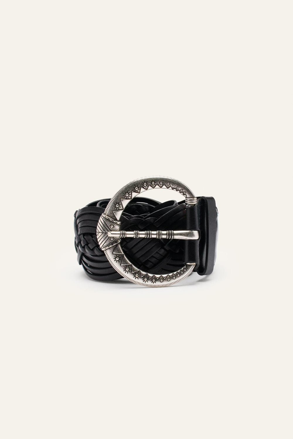 Wide Braided Belt Brew Black