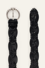 Wide Braided Belt Brew Black
