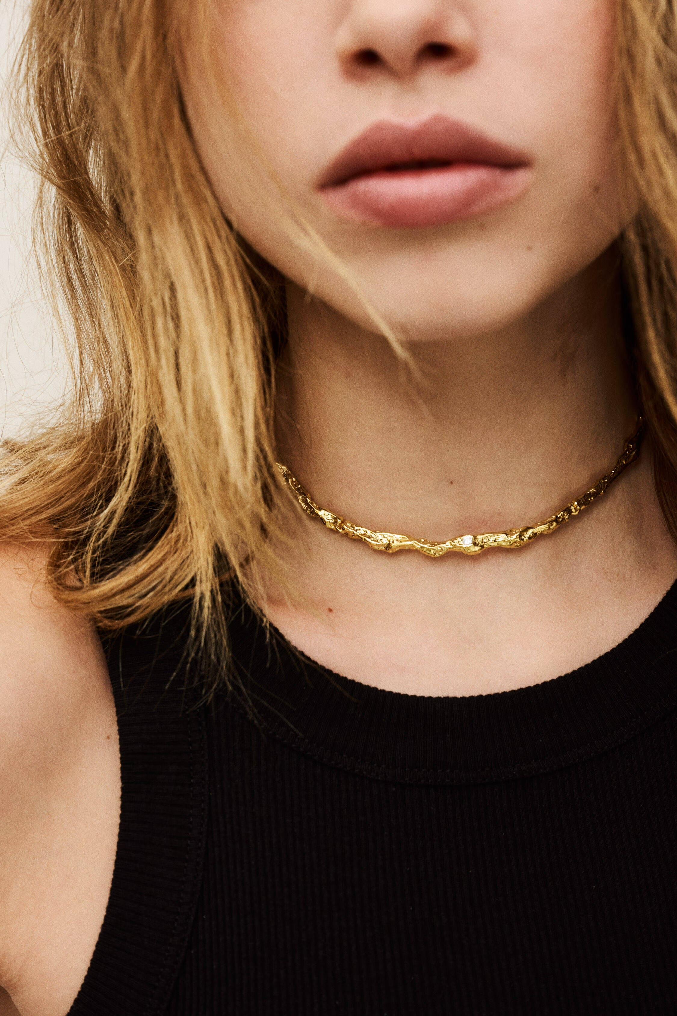 Zircon Chain Necklace Wendy Gold