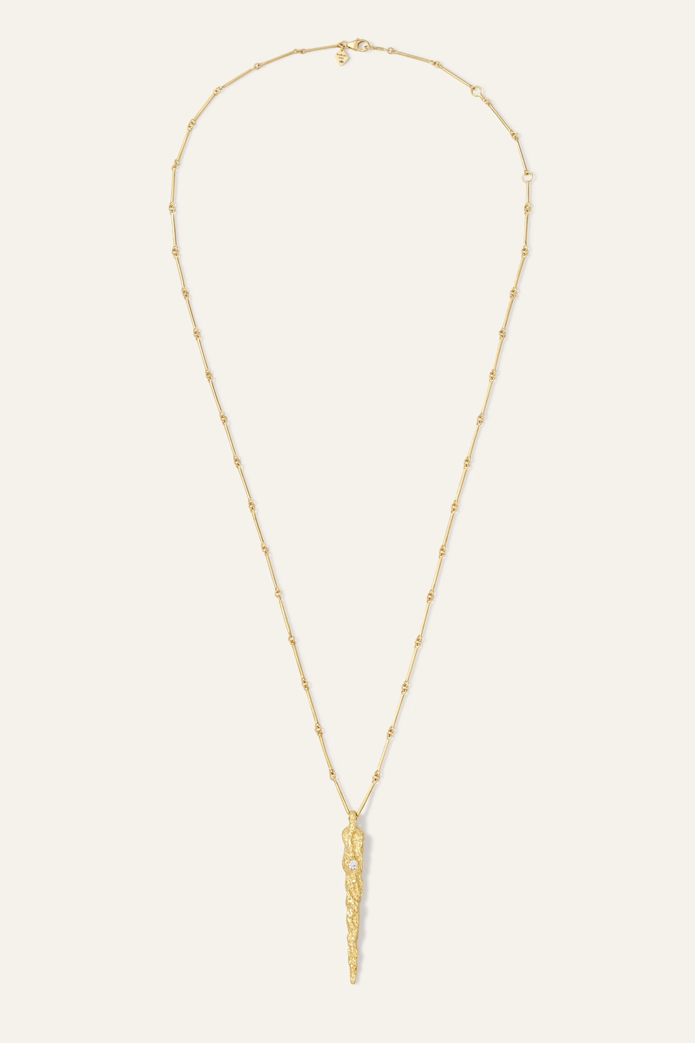 Long Zircon Necklace Angela Gold