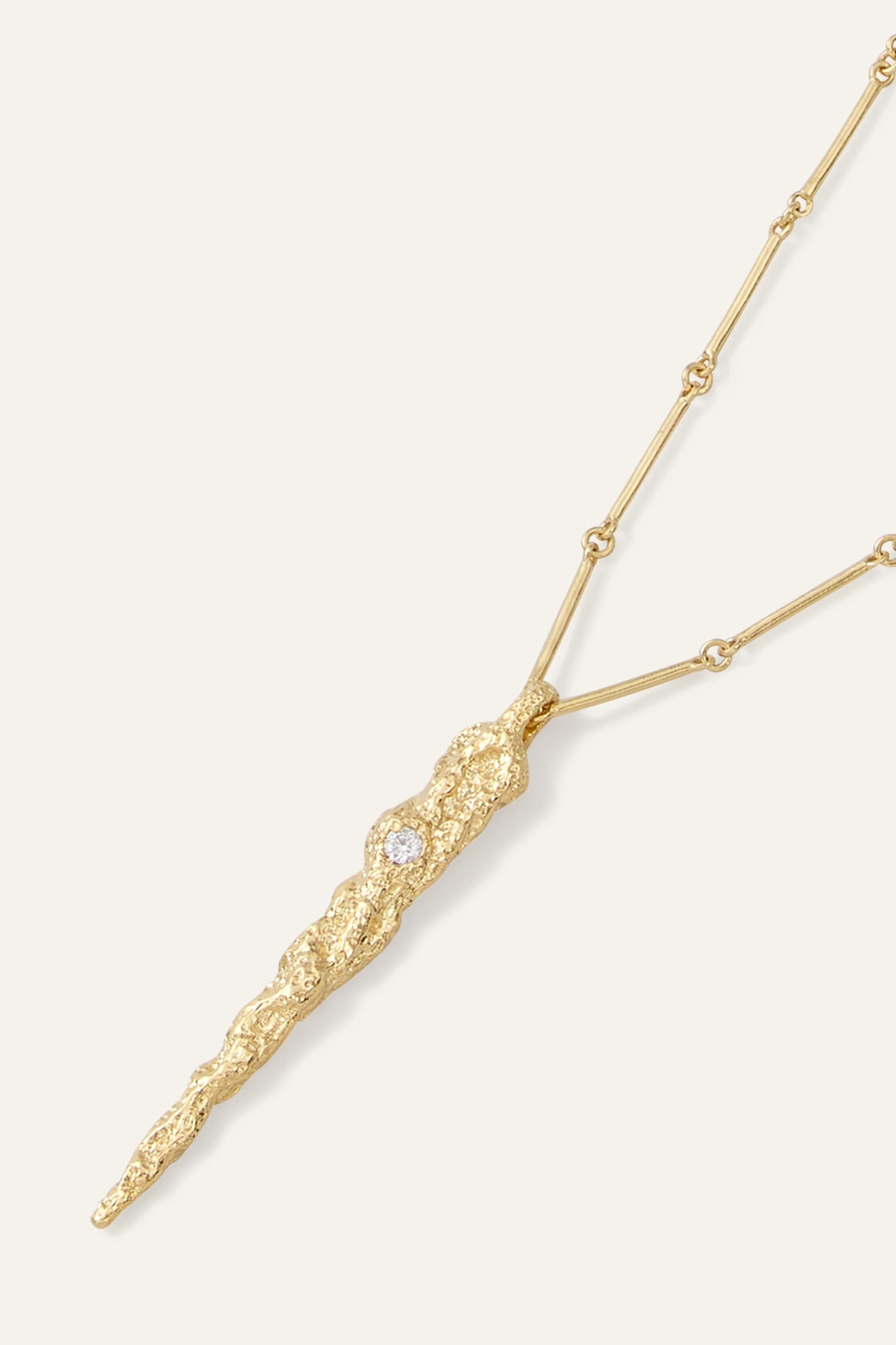 Long Zircon Necklace Angela Gold