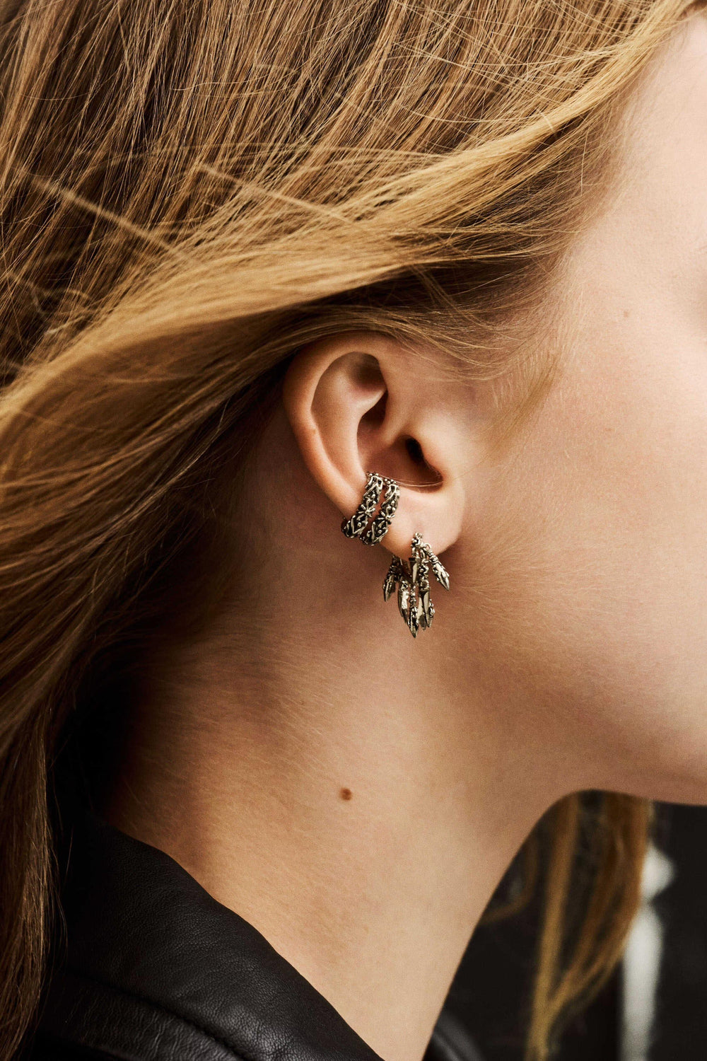 Silver Ear Cuff Prune Gray