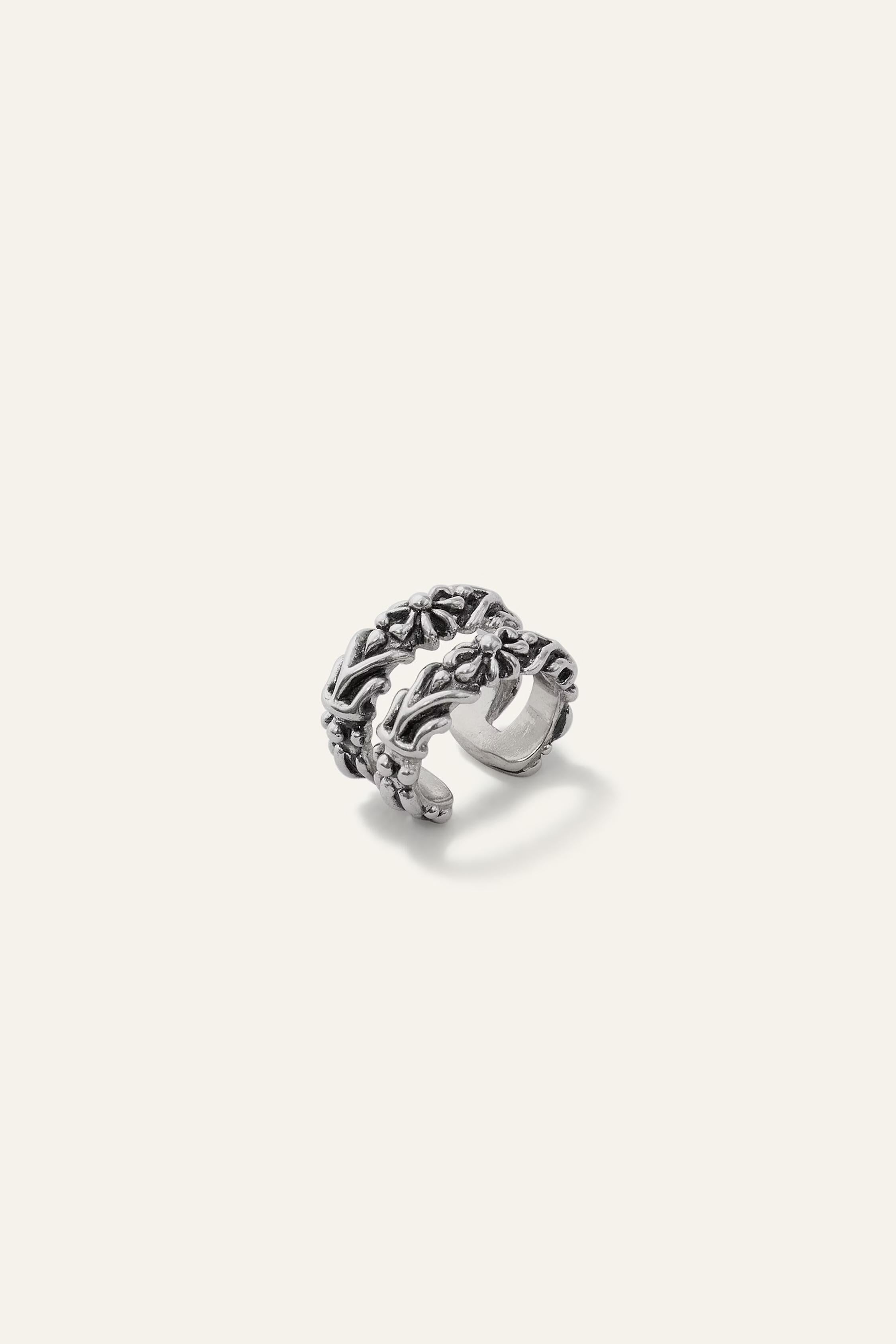 Silver Ear Cuff Prune Gray