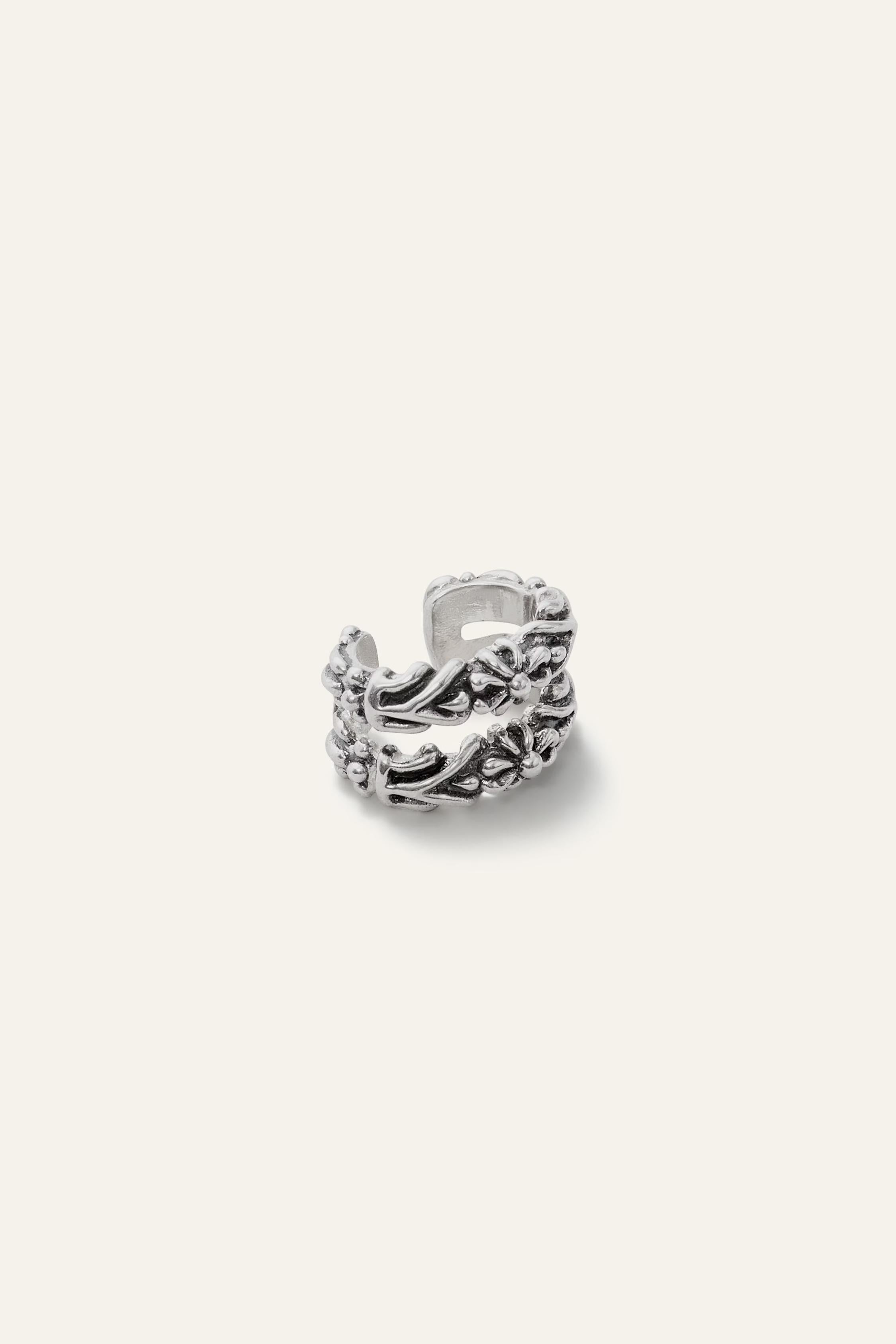 Silver Ear Cuff Prune Gray