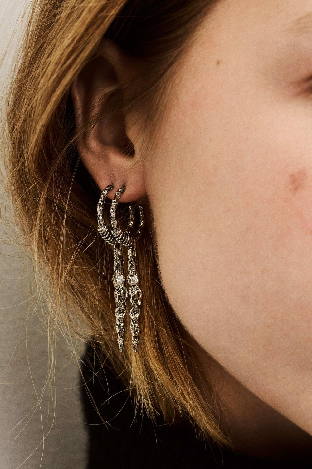Zircon Earring Oudi Gray
