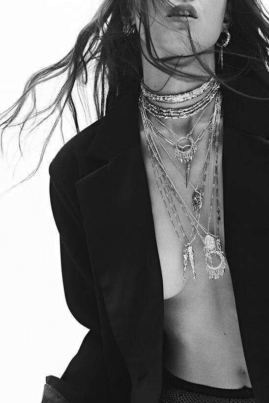 Long Ring Necklace Lina Gray