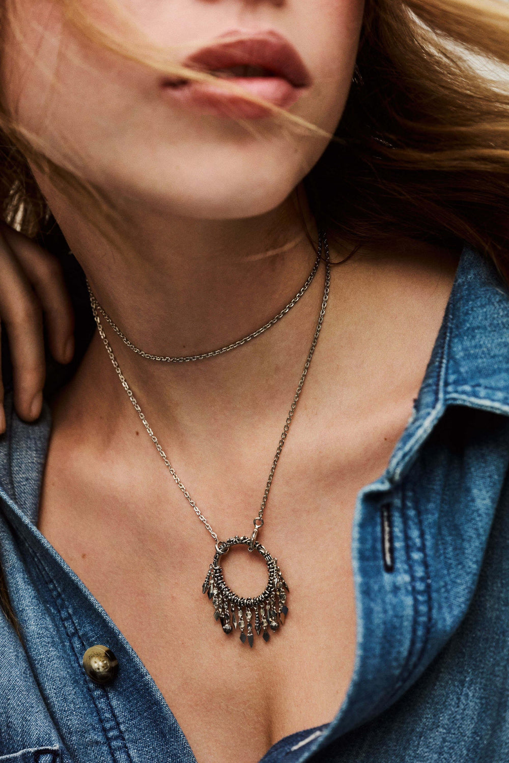 Long Ring Necklace Lina Gray