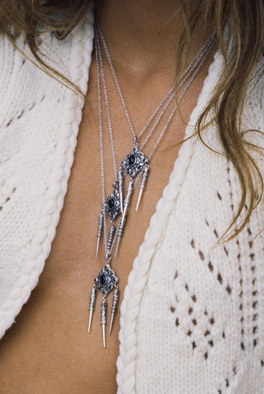 Bohemian Style Necklace Noor Gray