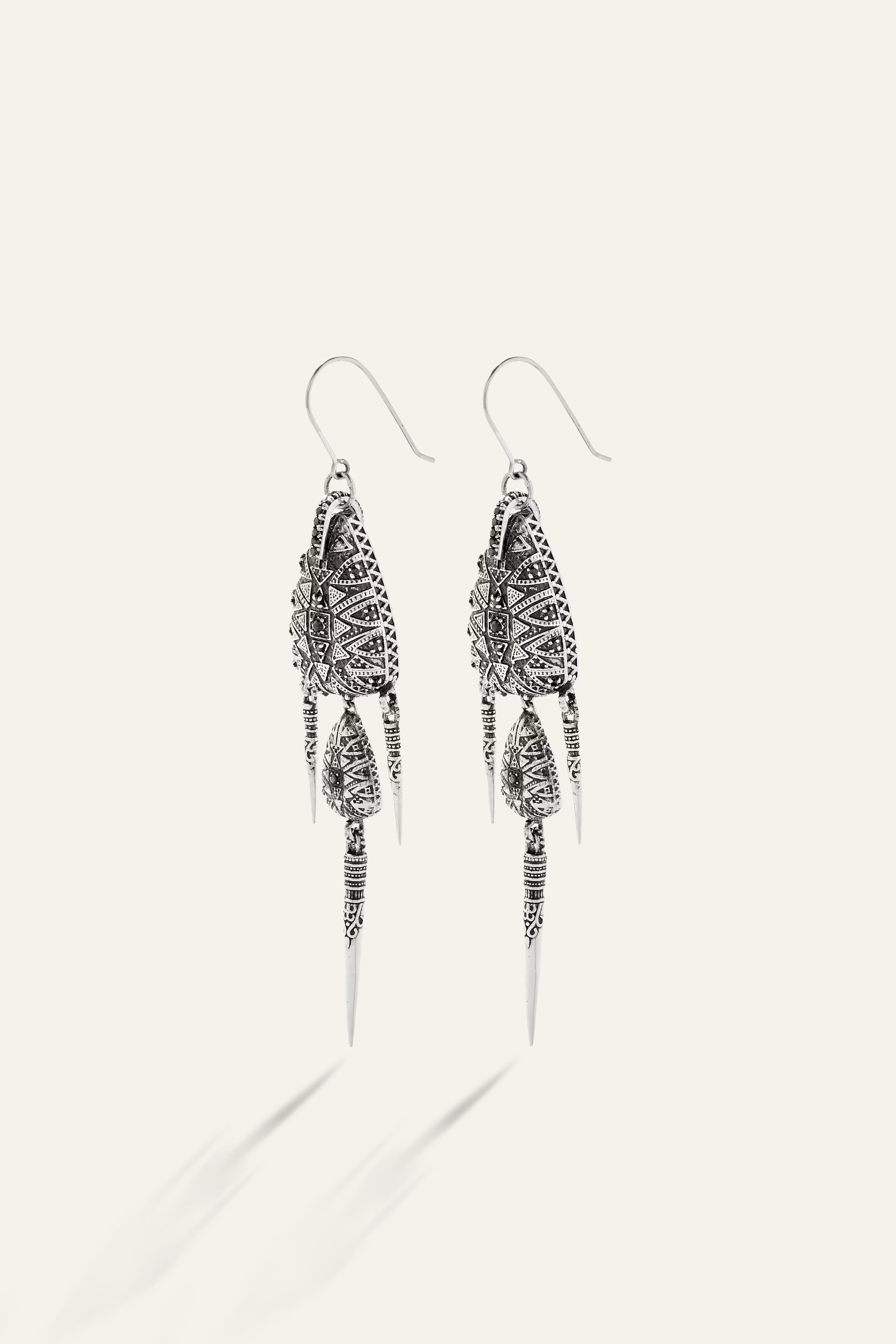 Silver Earrings Savy Gray