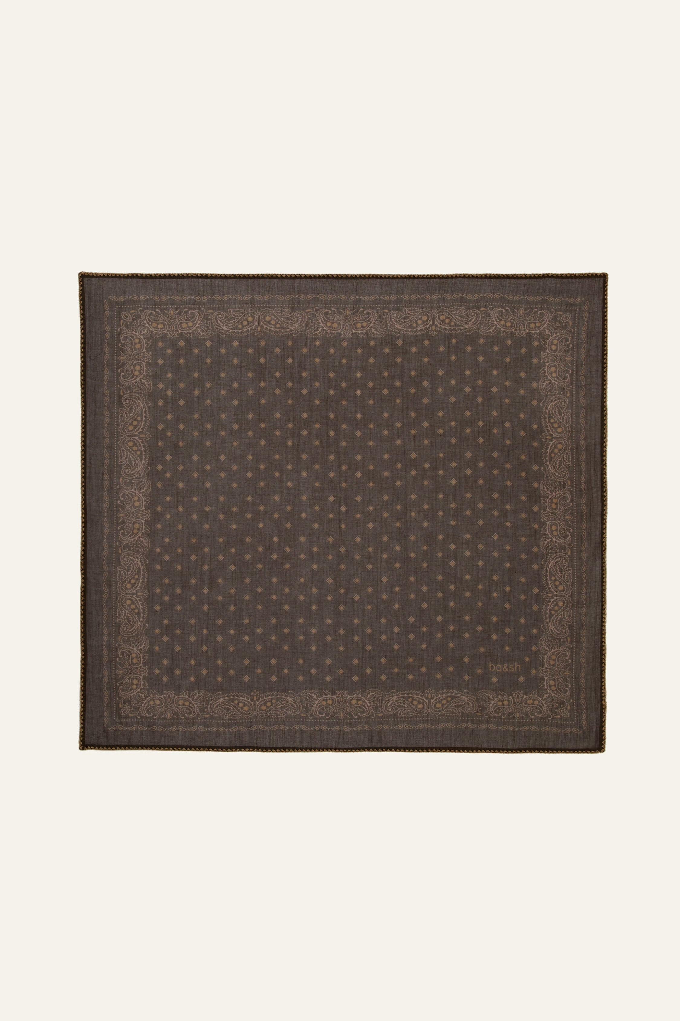 Patterned Bandana Scarf Fary Brown