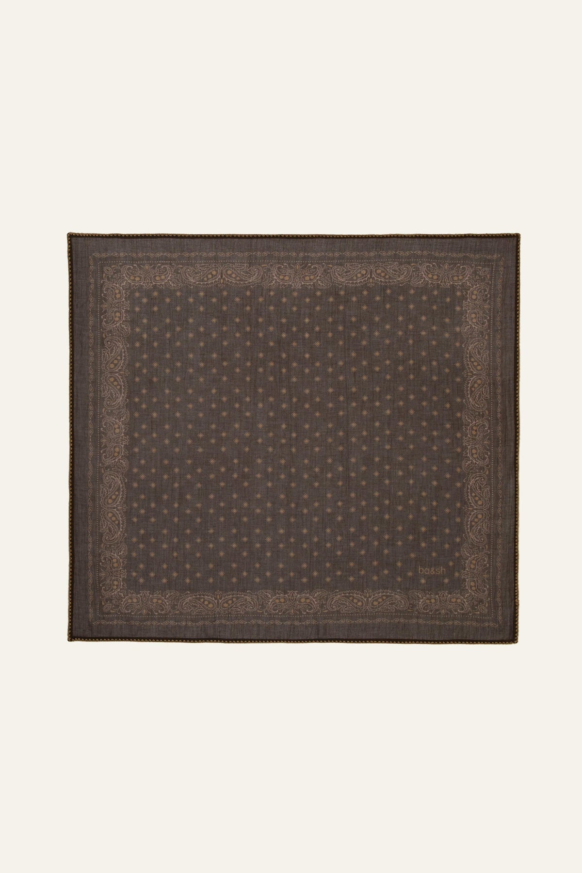 Patterned Bandana Scarf Fary Brown