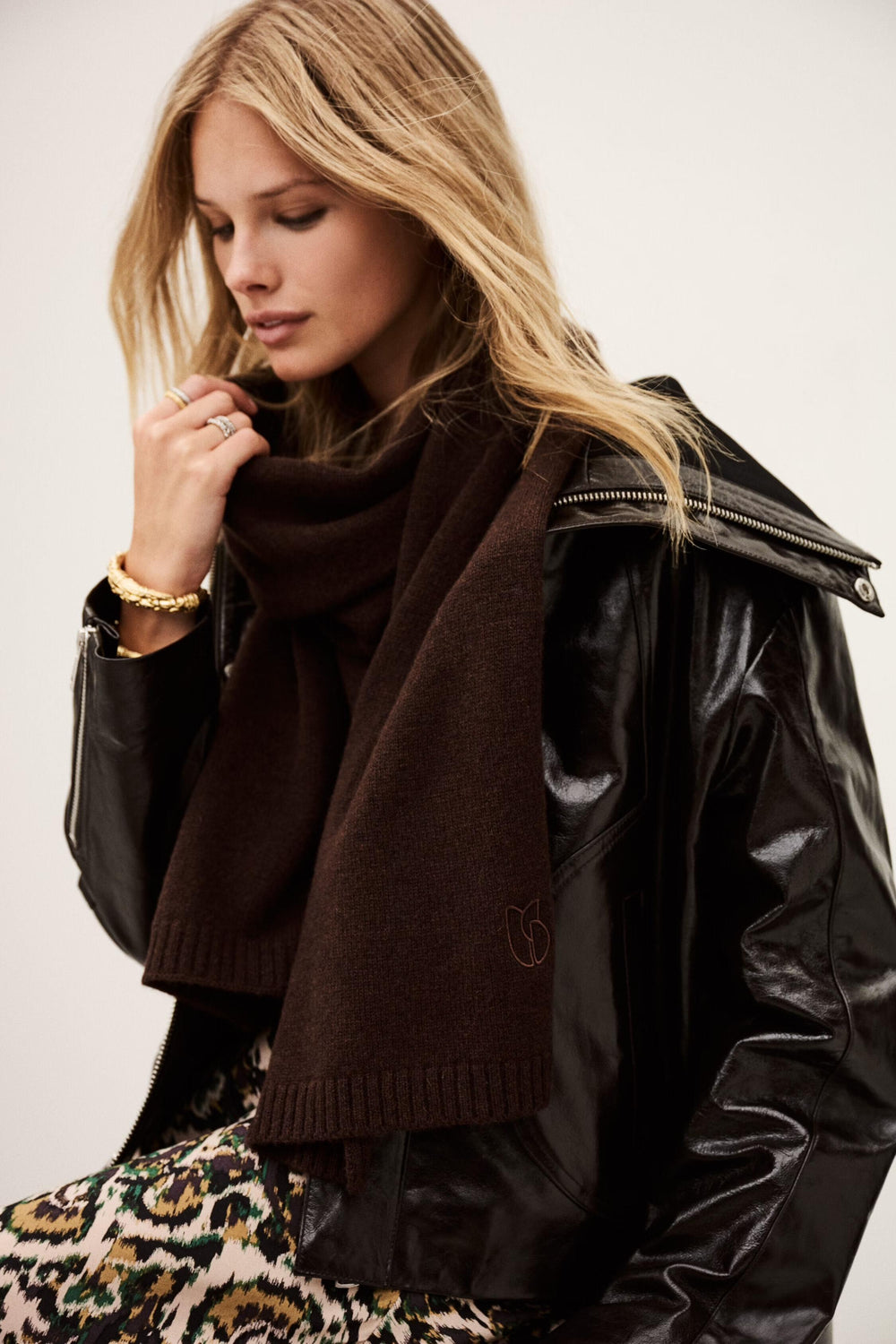 Rectangular Scarf Comie Brown