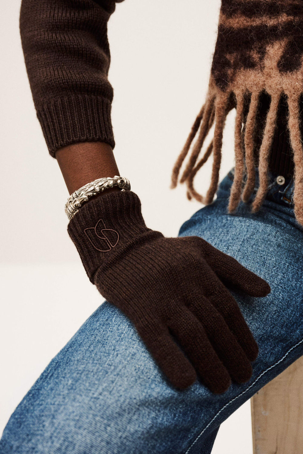 Cashmere Gloves Cimon Brown