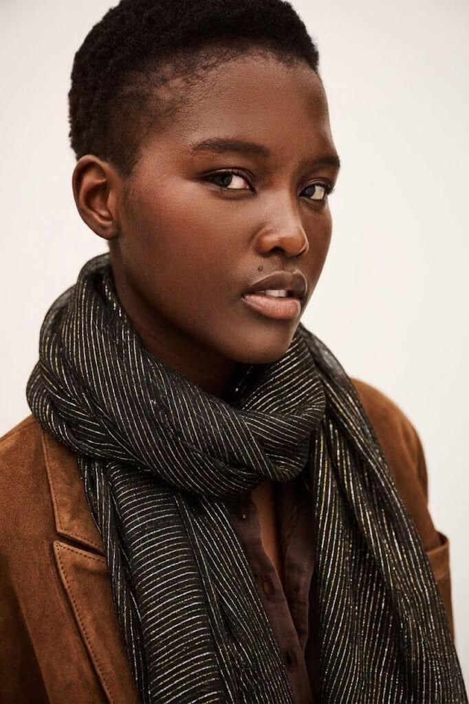 Metallic Scarf Cloe Black